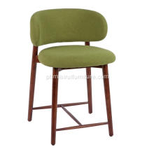 Cadeira de barra minimalista italiana Banco de barra de tecido verde
